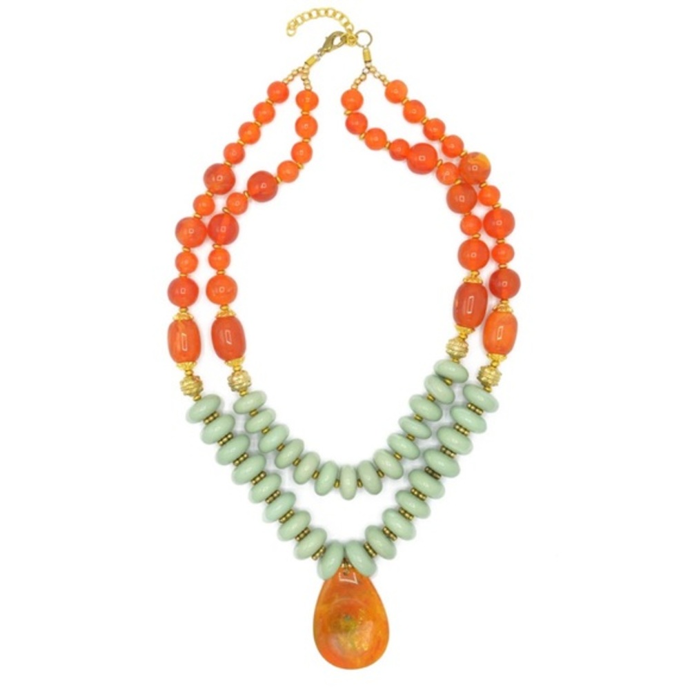 ANNA ORANGE NECKLACE SET